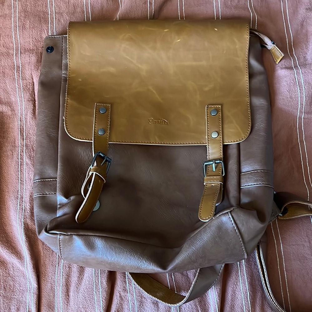 Faux leather backpack
